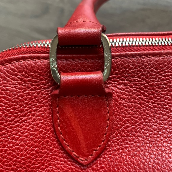 Longchamp Red Nappa Pebbled leather satchel handbag - Picture 7 of 13